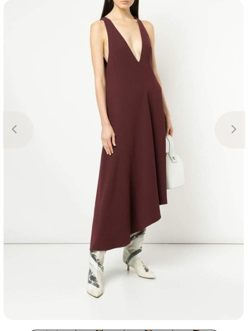 Tibi Black V-Neck Asymmetric Hem Women's Dress - Picture 4 of 9